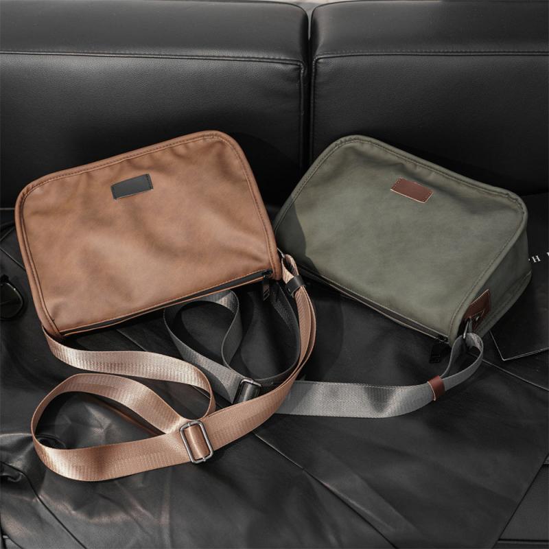 Men's Leather Crossbody Bag Casual Shoulder Messenger Bag