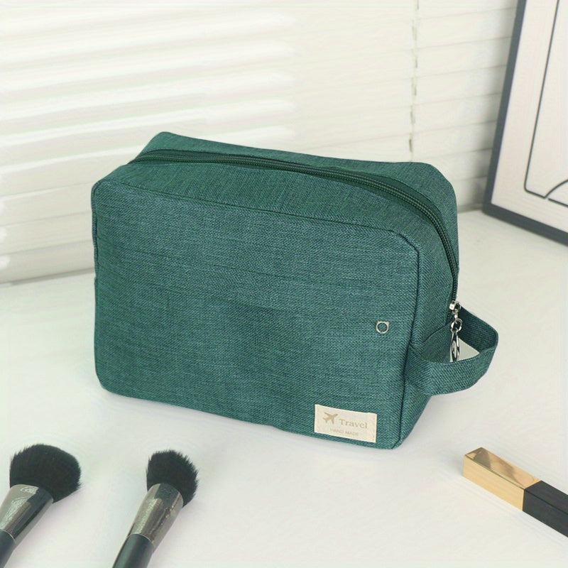 Men's Portable Canvas Toiletry Bag with Stamp Design