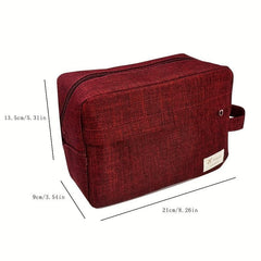Men's Portable Canvas Toiletry Bag with Stamp Design