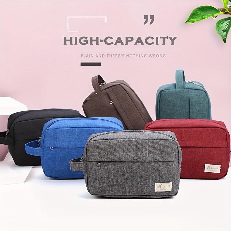 Men's Portable Canvas Toiletry Bag with Stamp Design
