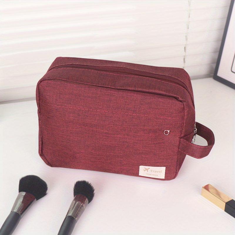 Men's Portable Canvas Toiletry Bag with Stamp Design