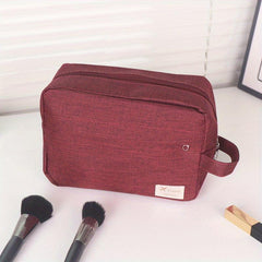 Men's Portable Canvas Toiletry Bag with Stamp Design
