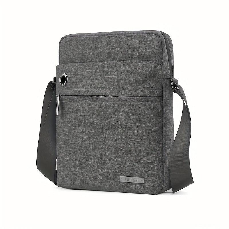 Men's Vertical Crossbody Bag With Earphone Hole