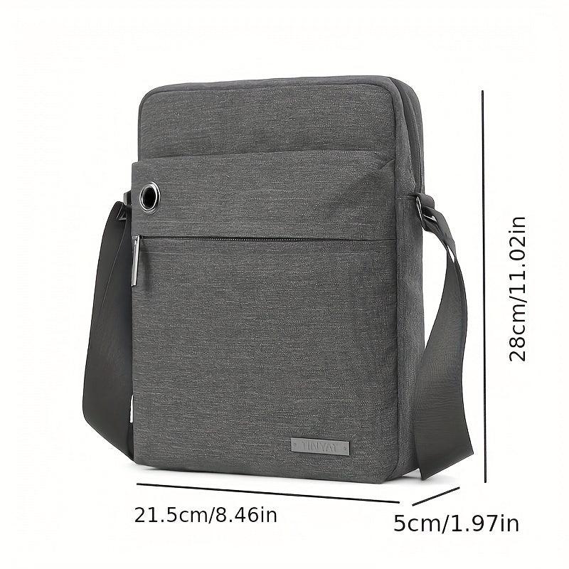 Men's Vertical Crossbody Bag With Earphone Hole