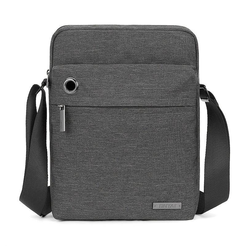 Men's Vertical Crossbody Bag With Earphone Hole