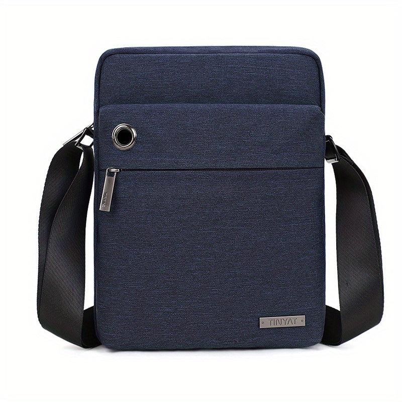 Men's Vertical Crossbody Bag With Earphone Hole