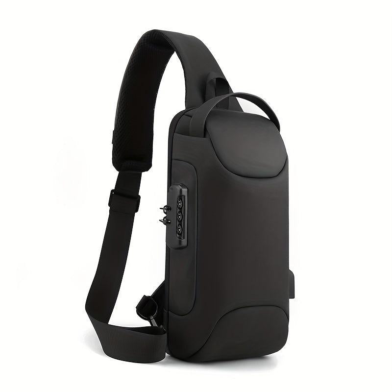 Men's Anti-theft Messenger Shoulder Bag USB Charging Waterproof Chest Bag