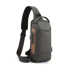 Men's Anti-theft Messenger Shoulder Bag USB Charging Waterproof Chest Bag