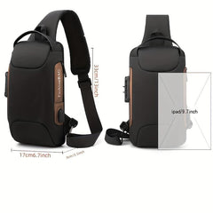 Men's Anti-theft Messenger Shoulder Bag USB Charging Waterproof Chest Bag