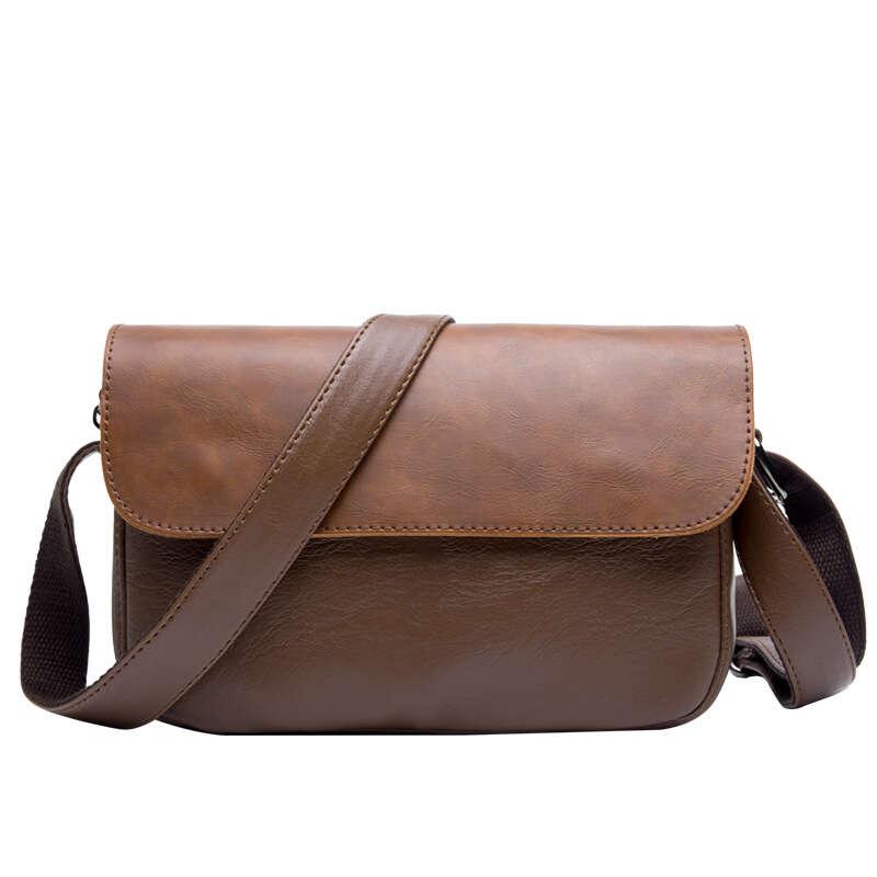 Men's Leather Crossbody Bag Chest Bag Satchel