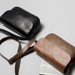 Men's Leather Crossbody Bag Chest Bag Satchel