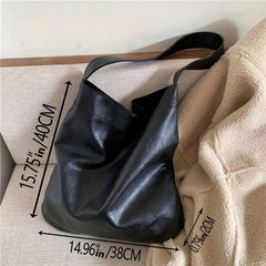 Soft Faux Leather Shoulder Bag for Men - Minimalist Tote Bag