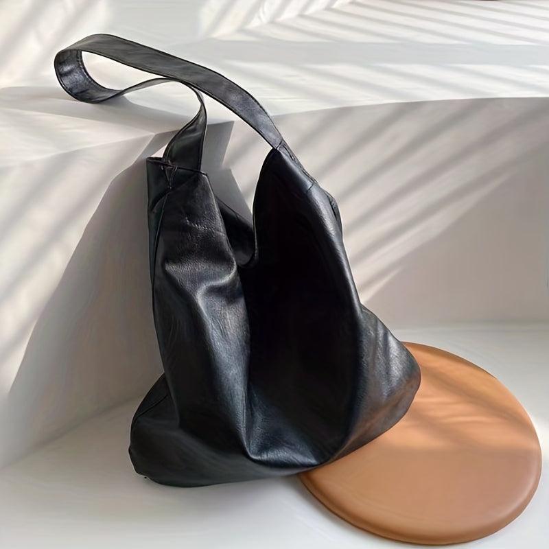 Soft Faux Leather Shoulder Bag for Men - Minimalist Tote Bag