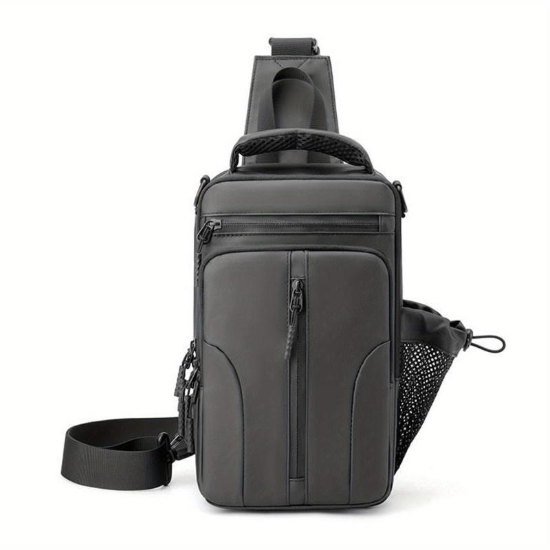 Men's Nylon Crossbody Bag USB Charging Port Waterproof Shoulder Bag