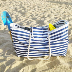 Casual Large Capacity Tote Bag Beach Bag And Striped Leaf Letter Handbag