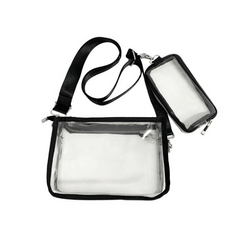 Clear PVC Messenger Bag w/ Small Purse - Stadium Crossbody Bag