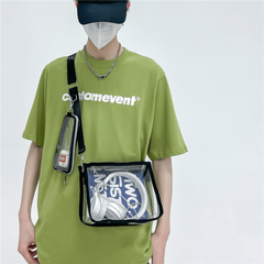 Clear PVC Messenger Bag w/ Small Purse - Stadium Crossbody Bag