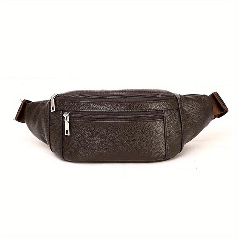 Men's Leather Waist Bag Fanny Pack Casual Chest Bag