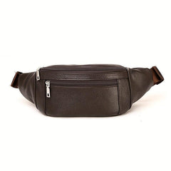 Men's Leather Waist Bag Fanny Pack Casual Chest Bag