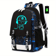 Kids Luminous Backpack with USB Charging - Lightweight School Bag