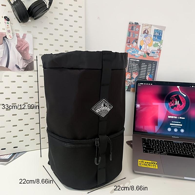 Men's Bucket Bag Shoulder Messenger Bag Large Capacity Fitness Hiking Storage