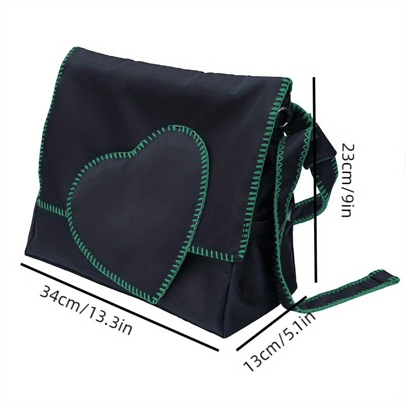 Y2K Heart Shape Crossbody Chest Bag Large Capacity Shoulder Sling Bag