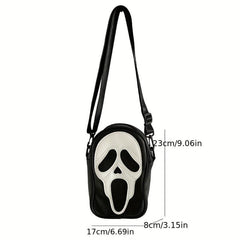 Men's Ghost Messenger Bag Soft Leather Crossbody Shoulder Satchel for Travel