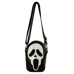 Men's Ghost Messenger Bag Soft Leather Crossbody Shoulder Satchel for Travel