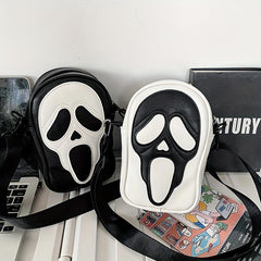 Men's Ghost Messenger Bag Soft Leather Crossbody Shoulder Satchel for Travel