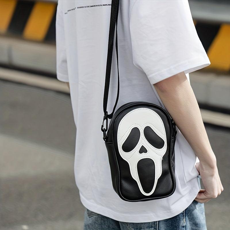 Men's Ghost Messenger Bag Soft Leather Crossbody Shoulder Satchel for Travel