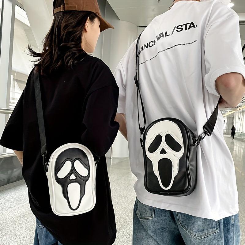 Men's Ghost Messenger Bag Soft Leather Crossbody Shoulder Satchel for Travel