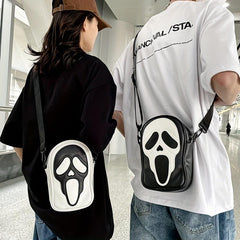 Men's Ghost Messenger Bag Soft Leather Crossbody Shoulder Satchel for Travel