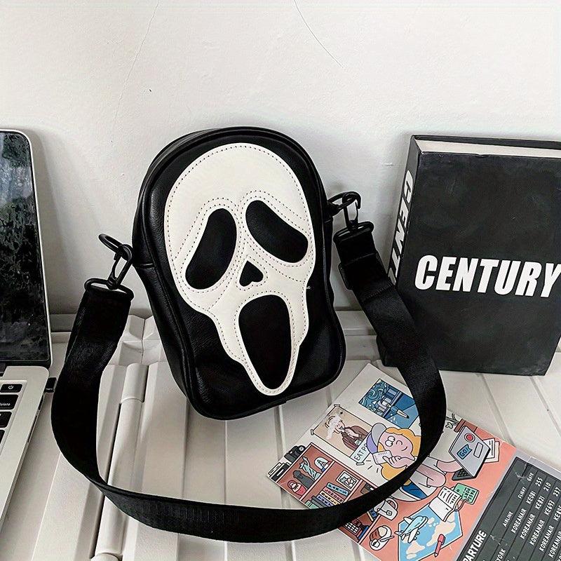 Men's Ghost Messenger Bag Soft Leather Crossbody Shoulder Satchel for Travel