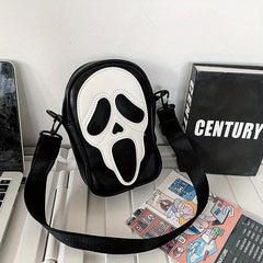 Men's Ghost Messenger Bag Soft Leather Crossbody Shoulder Satchel for Travel