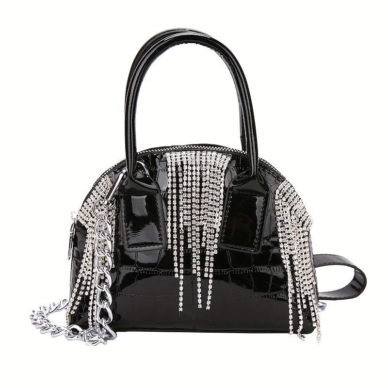 Crocodile Grain Crossbody Bag Single Shoulder Bright Handbag