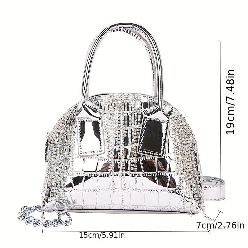 Crocodile Grain Crossbody Bag Single Shoulder Bright Handbag
