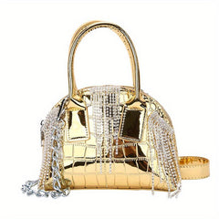 Crocodile Grain Crossbody Bag Single Shoulder Bright Handbag