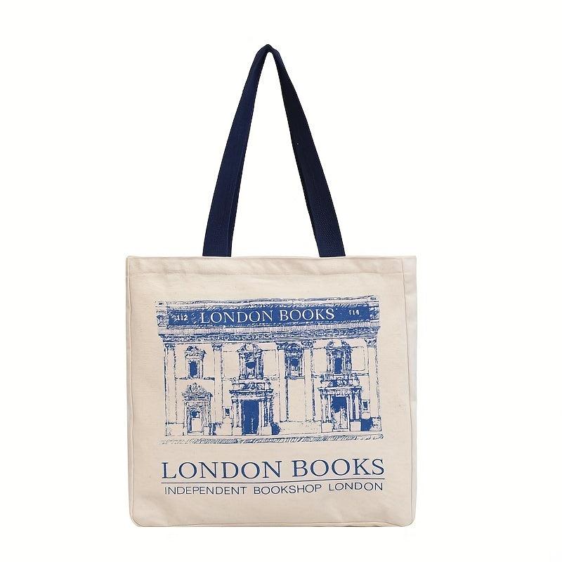 Vintage Retro London Bookstore Canvas Sling Bag