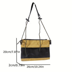 Men's Two Tone Canvas Satchel Bag Casual Shoulder Bag