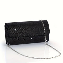 Glitter Clutch Wallet Flap Coin Purse Evening Bag With Chain Strap
