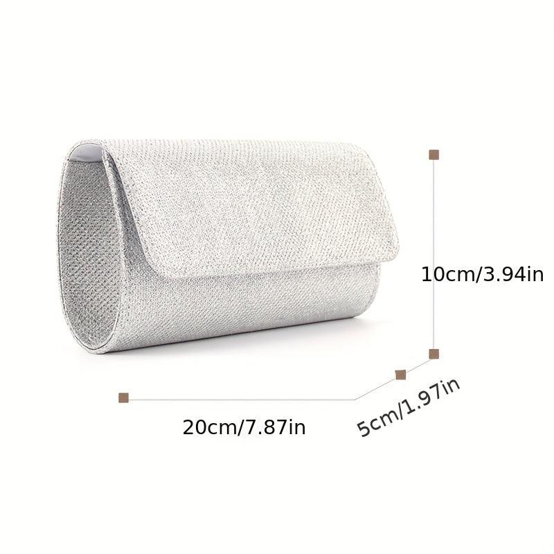 Glitter Clutch Wallet Flap Coin Purse Evening Bag With Chain Strap