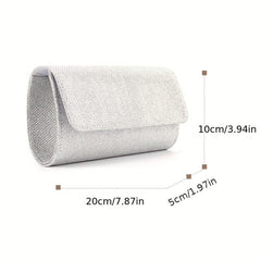 Glitter Clutch Wallet Flap Coin Purse Evening Bag With Chain Strap
