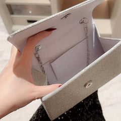 Glitter Shoulder Bag Flap Magnet Top Handle Handbag