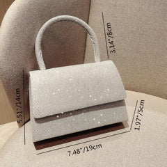 Glitter Shoulder Bag Flap Magnet Top Handle Handbag