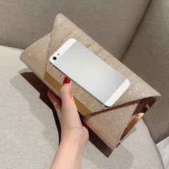 Glitter Chain Clutch Evening Bag Sparkly Envelope Purse