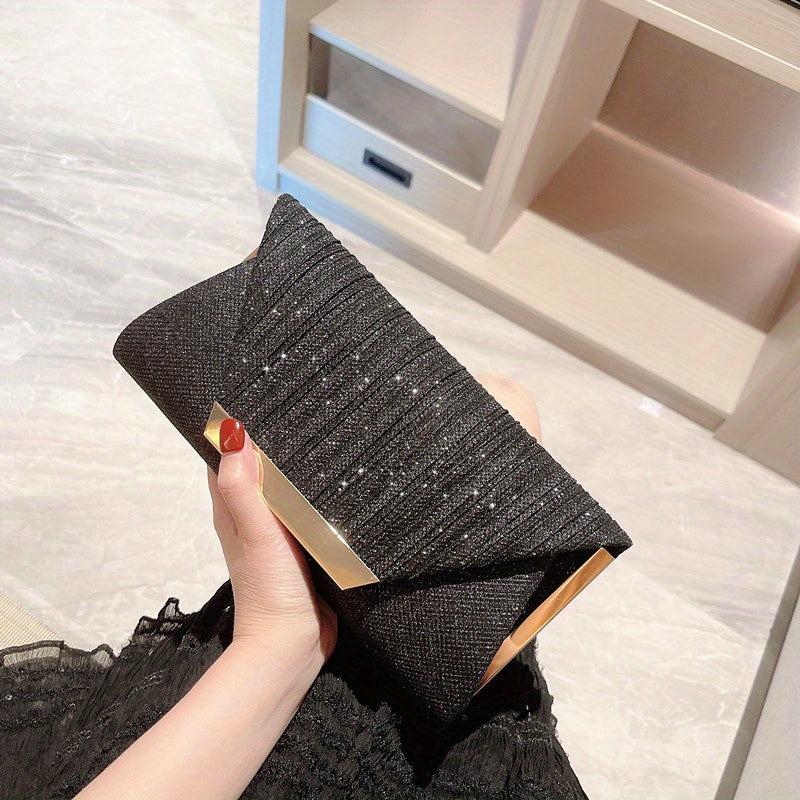 Glitter Chain Clutch Evening Bag Sparkly Envelope Purse