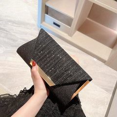 Glitter Chain Clutch Evening Bag Sparkly Envelope Purse