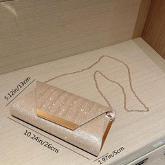 Glitter Chain Clutch Evening Bag Sparkly Envelope Purse