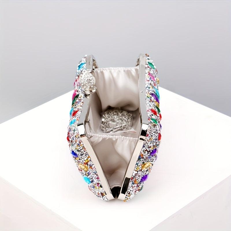 Crystal Decor Evening Bag Rhinestone Prom Purse Clutch For Wedding & Party
