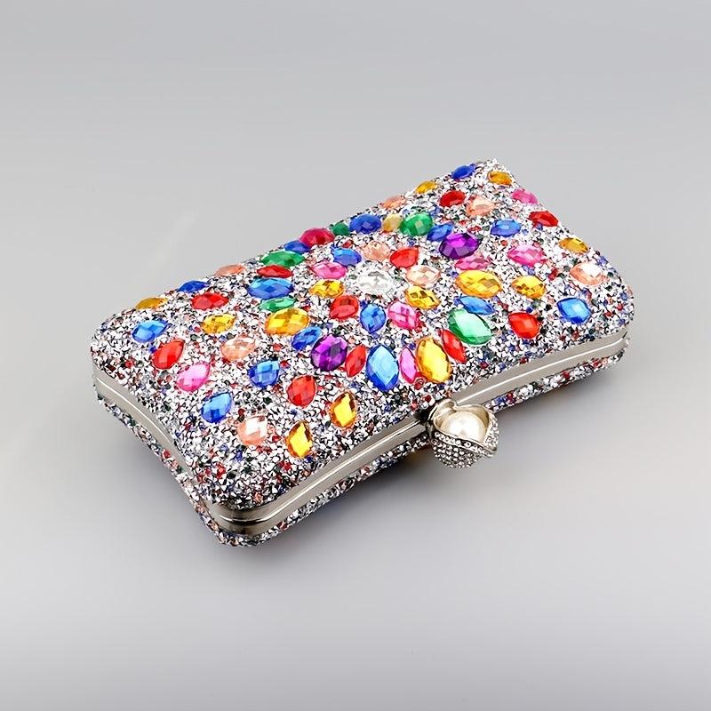 Crystal Decor Evening Bag Rhinestone Prom Purse Clutch For Wedding & Party
